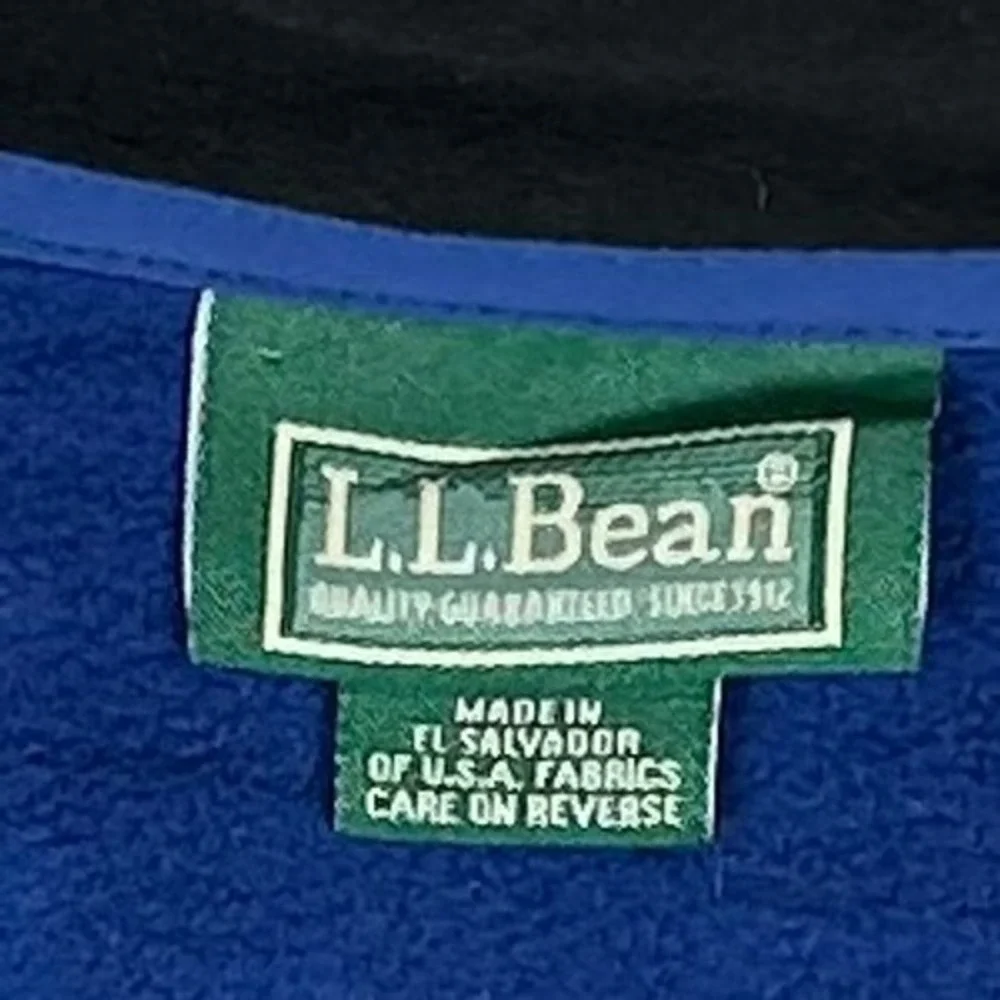 LL Bean Mens XL Full Zip Fleece Jacket Royal Blue Mock Neck 0 FJM3